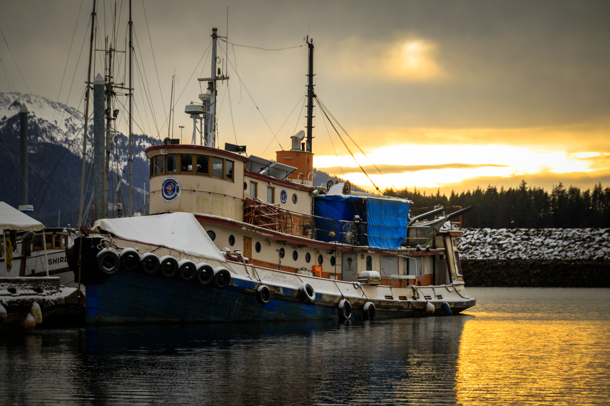 tug boat at Alaska dock